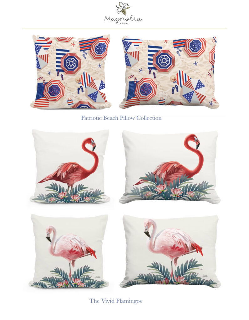 Flamingo Pillows Art by Garret Dechellis